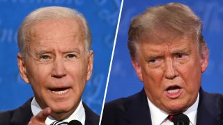 Former Vice President Joe Biden (left) and President Donald Trump (right).