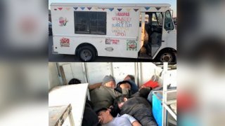 Hallan a migrantes en camión de helados
