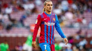 07 Antoine Griezmann del FC Barcelona durante la Liga Santader partido entre el FC Barcelona y el Getafe CF en el estadio Camp Nou el 29 de agosto de 2021 en Barcelona.