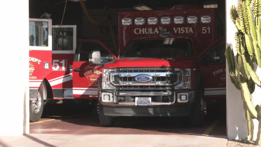 Ambulance in a fire station