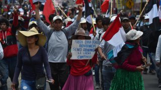 Foto de una protesta en Lima