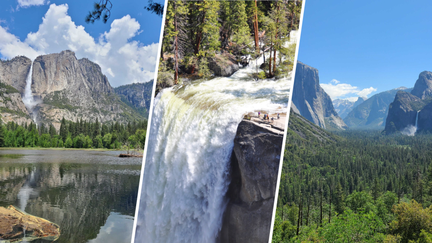 The waterfalls of Yosemite National Park are in all their splendor after a record snowpack starts melting down with the warmer temperatures.