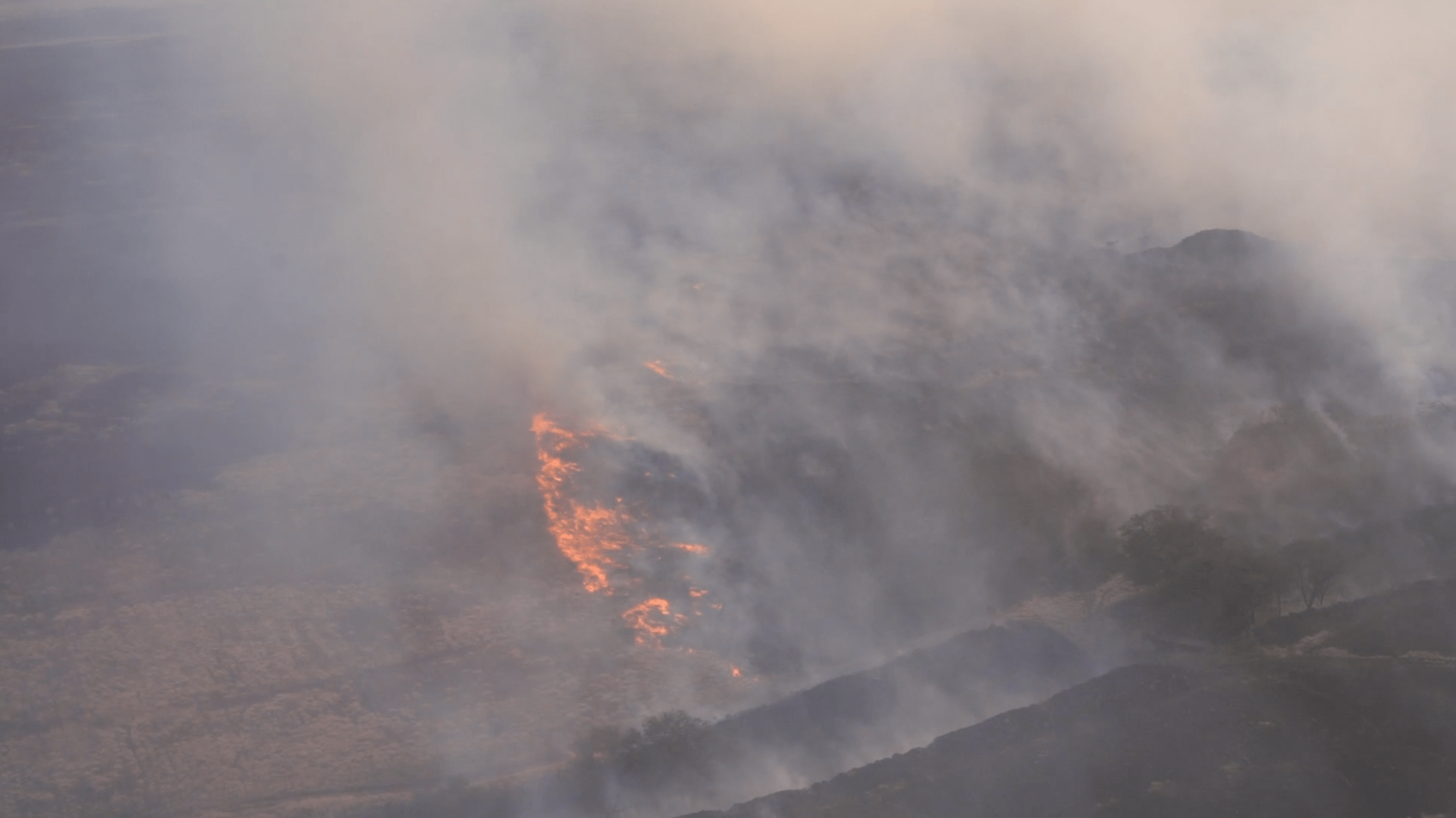 Helicópteros de la Guardia Nacional del Ejército de Hawái combaten los incendios forestales el 9 de agosto de 2023, en Maui, Hawaii. La Guardia Nacional dijo que arrojaron más de 100,000 galones de agua sobre los incendios.