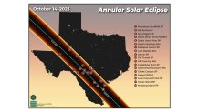 An annular solar eclipse will pass over Texas on Oct. 14, 2023.