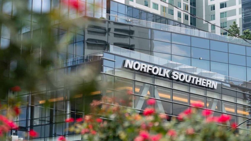 The Norfolk Southern headquarters in Atlanta, Georgia, US, on Tuesday, July 25, 2023. Norfolk Southern Corp. is scheduled to release earnings figures on July 27. Photographer: Elijah Nouvelage/Bloomberg via Getty Images