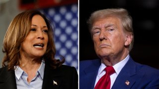 Combo de fotos de la vicepresidenta de EEUU, Kamala Harris y el expresidente Donald Trump.