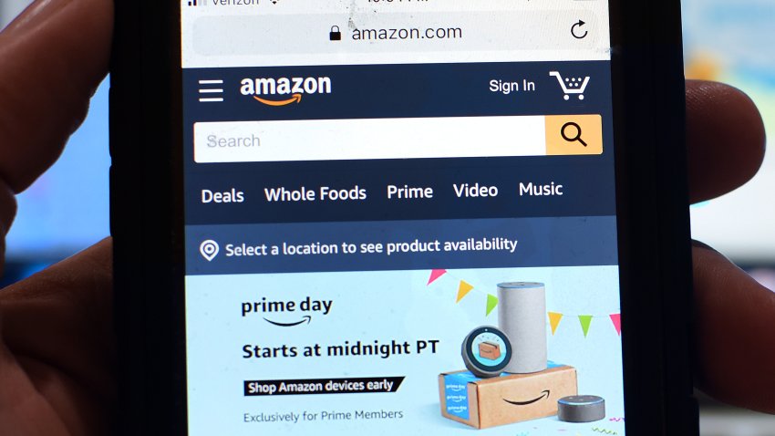 The Amazon website is seen on a smart phone on July 14, 2019 in Orlando, Florida. On July 15 and 16, 2019, Amazon holds its annual Amazon Prime Day, a 48-hour event during which Prime members can shop online for hundreds of thousands of specially discounted items.  (Photo by Paul Hennessy/NurPhoto via Getty Images)