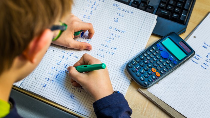 teenager doing homework