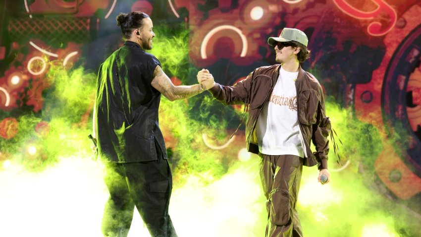 PREMIOS BILLBOARD DE LA MÚSICA LATINA 2024 — “Rehearsals” — Pictured: (l-r) Prince Royce, Gabito Ballesteros in Miami, FL on October 16, 2024 — (Photo by: Alexander Tamargo/Telemundo)