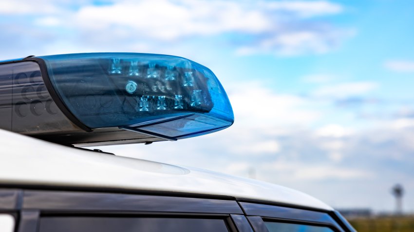 Police light on a car of the German police
