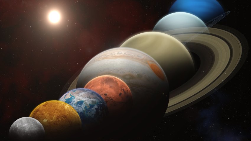 A planetary alignment, or a “planet parade” see eight planets â  Mercury, Venus, Earth, Mars, Jupiter, Saturn, Uranus and Neptune.  Solar System planets. High resolution images. This image elements furnished by NASA. ______ Url(s):
https://photojournal.jpl.nasa.gov/catalog/?IDNumber=PIA23344
https://images.nasa.gov/details-GSFC_20171208_Archive_e002130
https://photojournal.jpl.nasa.gov/catalog/PIA13840
https://photojournal.jpl.nasa.gov/catalog/pia01492
https://solarsystem.nasa.gov/resources/17549/saturn-mosaic-ian-regan
https://images.nasa.gov/details-PIA22946
https://photojournal.jpl.nasa.gov/catalog/PIA00271
https://photojournal.jpl.nasa.gov/catalog/PIA23170