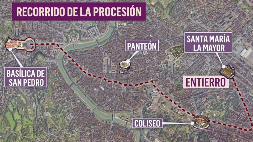 Este es el recorrido de la procesión que lleva el féretro del Papa por las calles de Roma