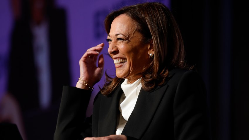 SAN FRANCISCO, CALIFORNIA – APRIL 30: Former U.S. Vice President Kamala Harris delivers a keynote address during the Emerge 20th Anniversary Gala at the Palace Hotel on April 30, 2025 in San Francisco, California. Kamala Harris delivered her first public speech since leaving office in January. (Photo by Justin Sullivan/Getty Images)
