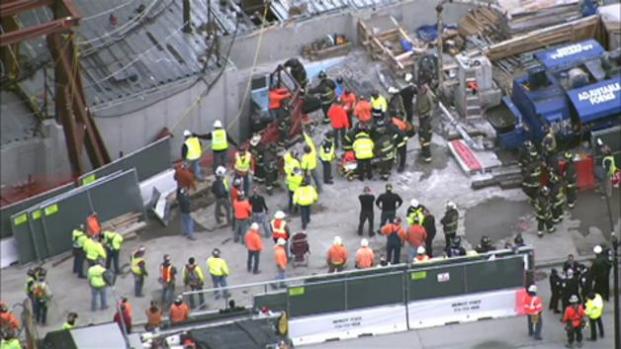 Accidente de construcción deja cuatro heridos