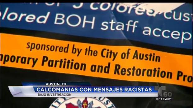 Video: Aparecen calcomanías racistas en negocios